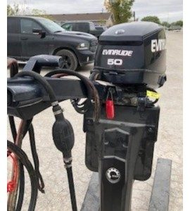 USED 2010 EVINRUDE 50HP TILLER 20 INCH OUTBOARD MOTOR